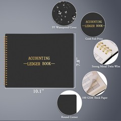 Hautoco Accounting Ledger Book For Small Business Bookkeeping Home Budget