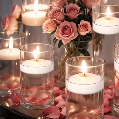 GINITIRI 3 inch White Floating Candles, 48 Pack 3 inch, White-48pack