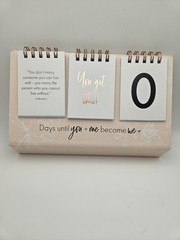 Wedding Countdown Desk Calendar – Miss to Mrs, Engagement, Party, Bachelorette