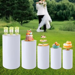 5Pcs Wedding Round Cylinder Stands Round Display Cylinder for Parties Wedding~