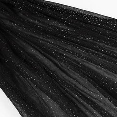 Glitter Tulle Fabric x 60 Inch Wide Tulle Bolt Tulle Netting with 1 Yard Black