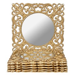 MAONAME 12″ Gold Charger Plates Set of 6, Mirror Charger for Dinner Plates, P…