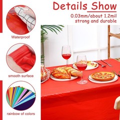 Haull 18 Pack Assorted Color Disposable Plastic Tablecloths 54 x 108 Inch Rec…