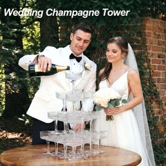 Houmury 20 Pcs 7oz Plastic Champagne Glasses Unbreakable Large, Clear