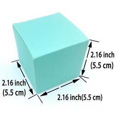 Small Cube Turquoise Candy Treat Boxes Bulk 50 count (Pack of 1), Teal Blue