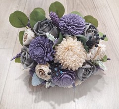 Lavender Gray Bridal Bouquet Sola Wood Bridesmaid Natural Purple Wedding Flowers