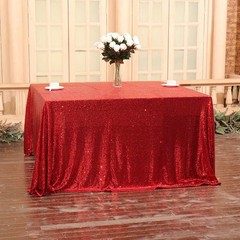 Juya Delight 60″ x 102″ Red Sequin Tablecloth x (Rectangular),