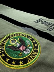 US Army Seal (Green) Cotton Wreath Sash (2 Logos) 50k Stitch