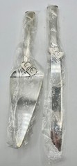 2 Piece-Lenox True Love Silver Plated Cake Serving Set Cake Server & Knife