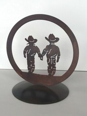 Laser Cut Steel Cake Top, Western Love, First Love