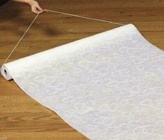 Wedding Aisle Runner Marriage Ceremony White Bridal Carpet Hearts Design 100-Ft