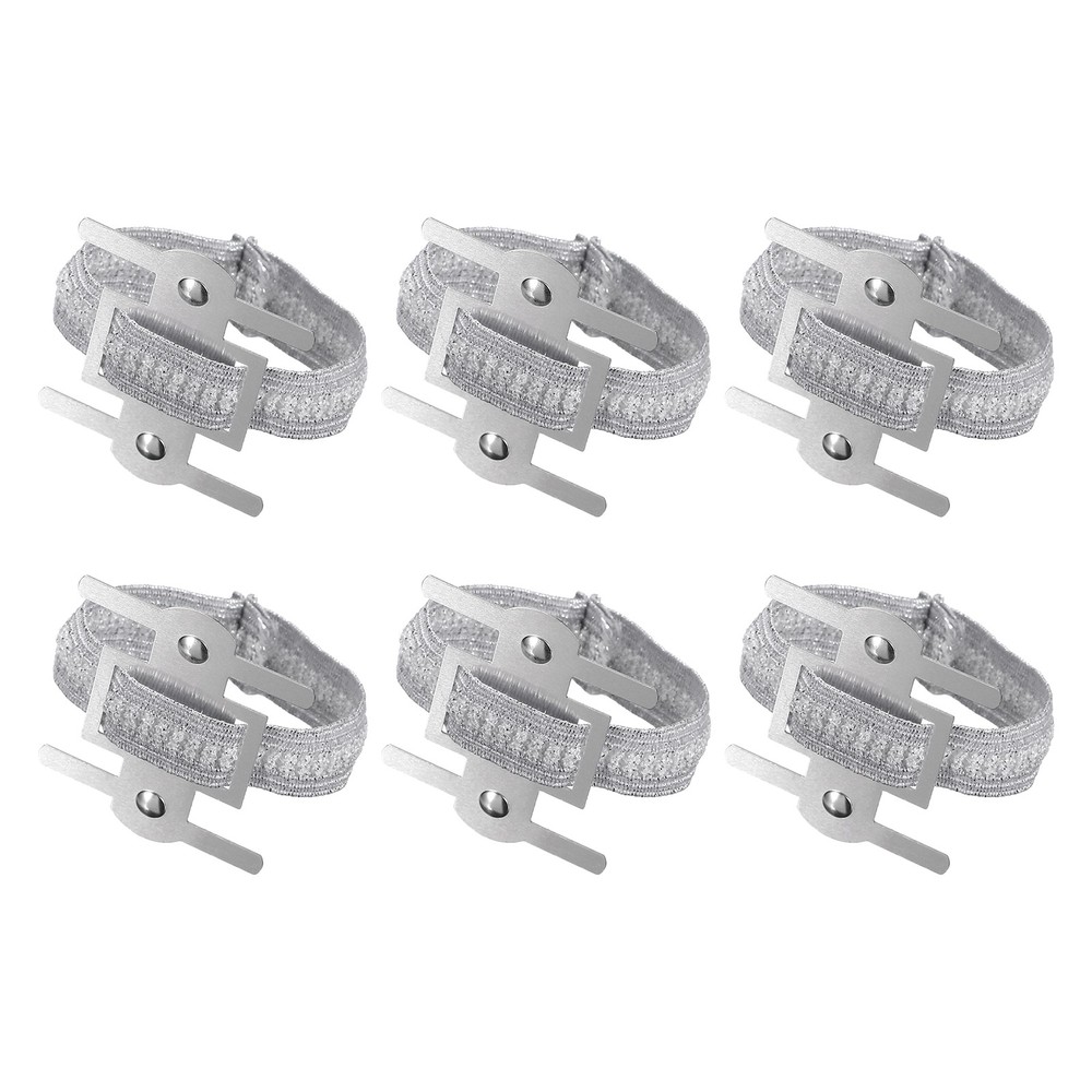 6Pcs Corsage Wristlet Band Aluminum Wrist Corsage Bracelets Bands Silver]