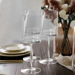 6 Clear Plastic Cylindrical Wine Glasses with Long Stem Wedding