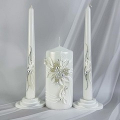 Unity Candle Set – Wedding Ceremony & Reception – 6” Pillar & Two 10” Taper C…