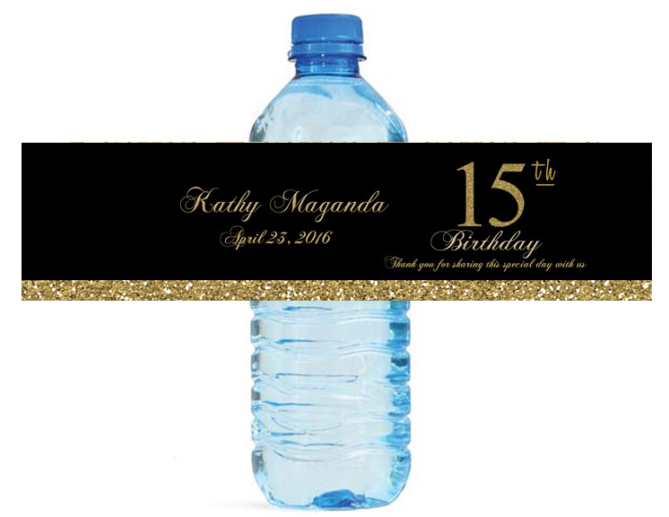 100 Quinceanera Sweet 15 Water Bottle Labels Engagement Party Special Occasion