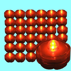 (36) VIBRANT ORANGE -LED Submersible Underwater Tea lights for WEDDING US Shippe