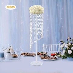 10PCS 80cm/31.5in Wedding Flower Vase Clear Acrylic Floral Stand for Table