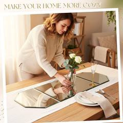 36″ X 12″ Irregular Glass Mirror Centerpieces for Tables, 5Mm Thick Beveled Mirr