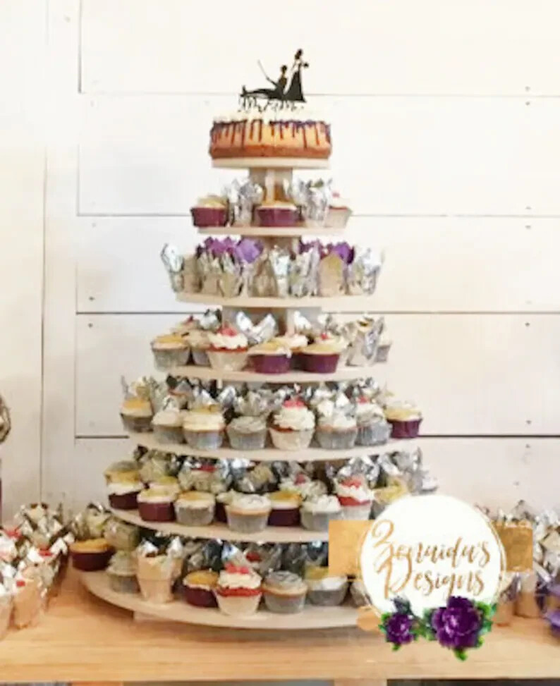 Cupcake Stand 7 Tier MDF Wood Cake Display Dessert Tower