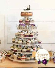 Cupcake Stand 7 Tier MDF Wood Cake Display Dessert Tower