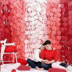 192 Ft Red Party Decorations Polka Dot Backdrop Streamer Tissue Paper Ombre Red