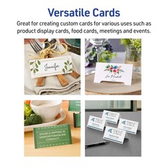 PRINTABLE TENT CARDS with Sure Feed Technology 2″x3.5″ Matte White 2-Pack AVERY