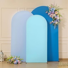 Set of 3 Arch Backdrop Covers(6ft, 5ft, 6FT,5FT,4FT Light Blue+Blue+Dark Blue