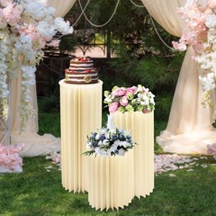3-piece Foldable Paper Column Display Stands W/ Lights For Graduation/birthday