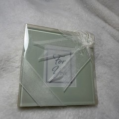 Set Of 2 – Forever Glass Photo Coasters 4 x 4 Inch NEW NIB