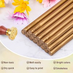 20pcs Antique Gold Sealing Wax Sticks for Wedding Invitations, Letters & Crafts