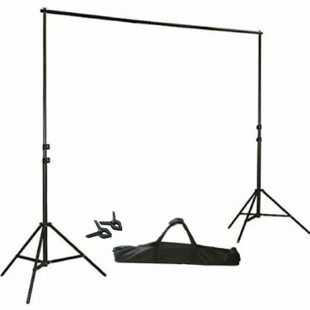 8 ft x 10 ft BLACK Photography Backdrop Stand Kit Photo Background Wedding Party