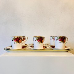 Royal Albert Mokka Cup and Saucer – Old Country Roses, English Porcelain, LTD