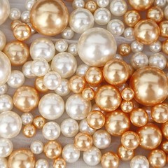 200 Assorted OFF WHITE GOLD Faux PEARL BEADS Vase Fillers DIY Crafts Party Event
