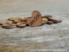 100 wooden We Do hearts rustic wedding, venue decor, confetti, invitations USA