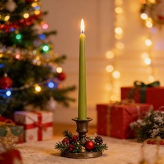 12-Pack Olive Green Taper Candles, 10 10 inches x 0.87 inches,