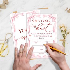 Mueddur Bridal Shower Invitations With Envelopes, She’s Tying The Knot…