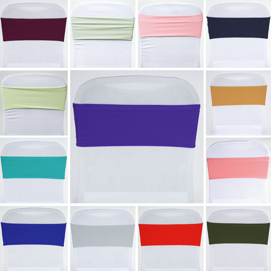 100 pcs Strectable Spandex Chair Sashes for Wedding Party Wholesale Decorations