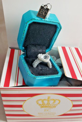 Marry Me Heart shaped ring in Box Glass Ornaments 6 Bridal Shower Wedding gift