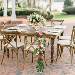 Set of 6 Burnt Orange Wedding Aisle Chair Bows with Artificial Flowers