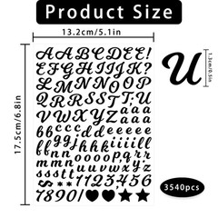 3540 Letter Stickers 30 Sheets Alphabet Stickers 0.5in Vinyl Self-Adhesive Nu…