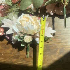 6 Wedding Table Bouquets Budget Friendly Beautiful Faux Flowers Cream/White Pink