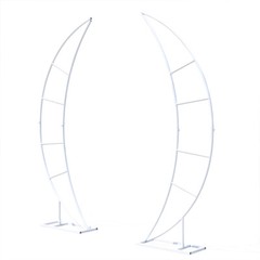 2PCS Crescent Moon Wedding Arch Gate Flower Backdrop Stand Party Event Decor 2m