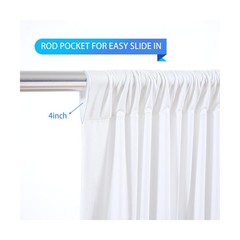 White Backdrop Curtains 10 Panels, 10 Feet Wrinkle-Free Polyester Photography…