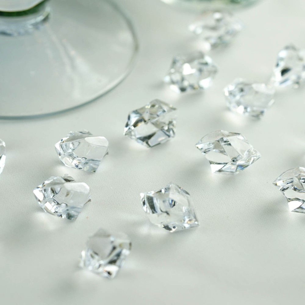 300 Clear Crystal Like ICE CUBES Wedding Party Tabletop CENTERPIECES Decorations