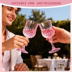7OZ Plastic Wine Glasses, Disposable Goblets Drinking Glasses Crystal Vintage…