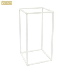 White 20 PCS Geometric Flower Stand For Wedding, Flower Stand 8.27*8.27*15.75in