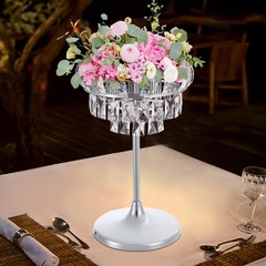 Elegant Wedding Flower Stand with Crystal Pendants for Events and Decorations