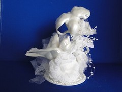 New Elegant Handmade Wedding/Anniversary Kissing Love Birds Cake topper #294