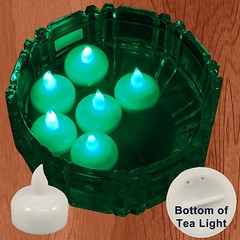 NEW 18 Green Led Floating Floral Tea Light Candle for Wedding Centerpiece Decor