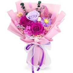Preserved Flowers for Delivery, Purple Flowers Fresh Bouquet with Gift Box, F…